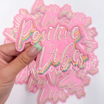 POSITIVE VIBES PINK HAT PATCH