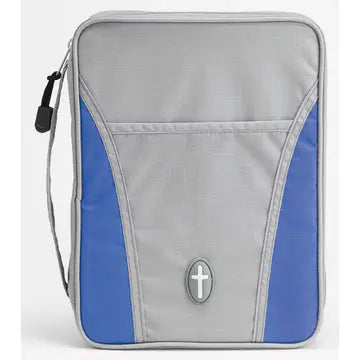 Bible Cover Bibl Cov Blue/Gray Ribstop Sport Med