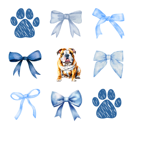 Blue Bows Bulldog Center Shirt Order