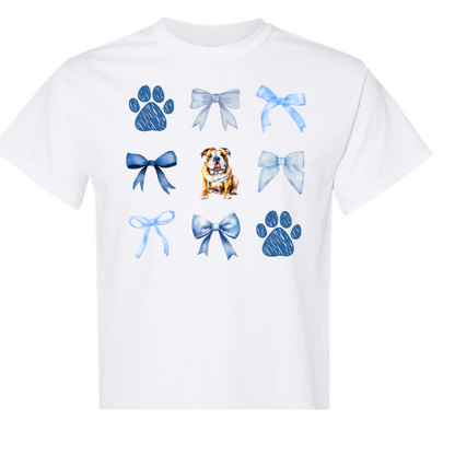 Blue Bows Bulldog Center Shirt Order