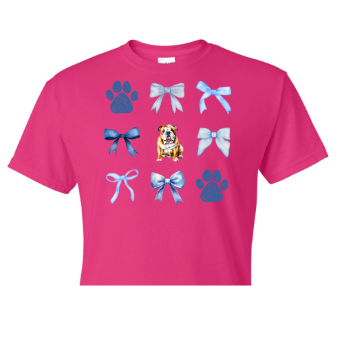 Blue Bows Bulldog Center Shirt Order