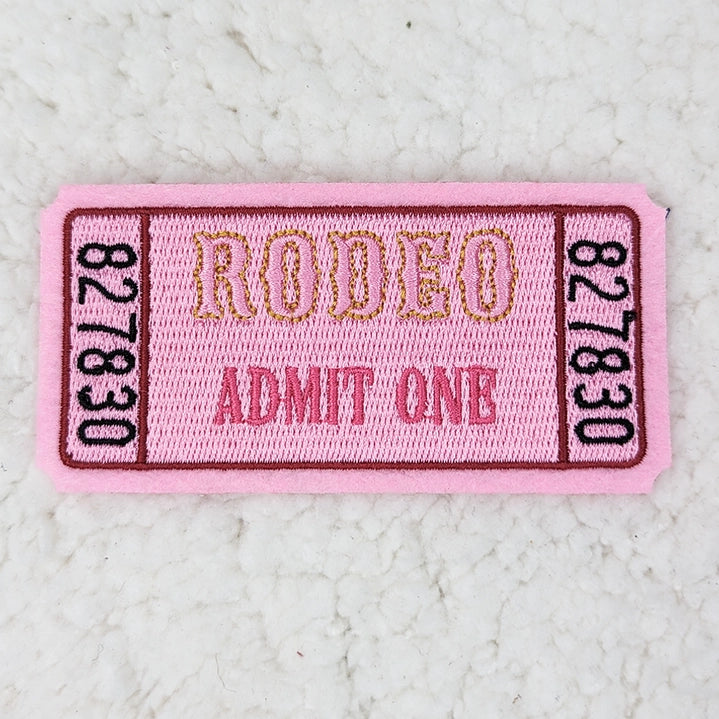 Rodeo Ticket Embroidered Hat/Pocket Patch