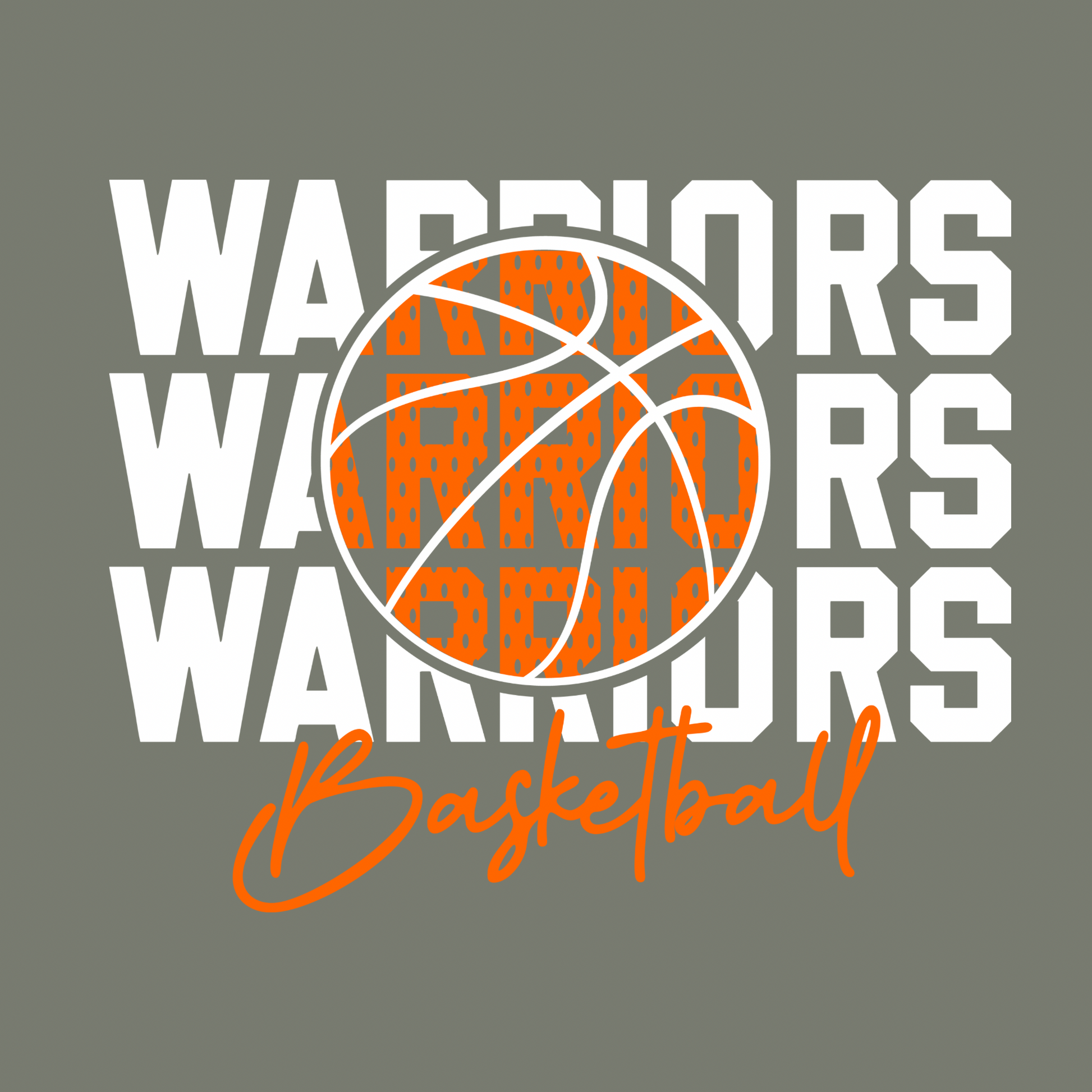 Youth Warriors Orange Basketball Sweatshirt