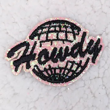 Howdy Disco Ball Pink Hat Patch