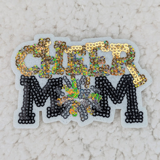 Gold Sequin Cheer Mom Hat/Pocket Patch