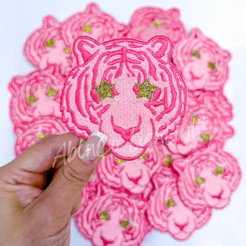 PREPPY PINK TIGER HAT PATCH