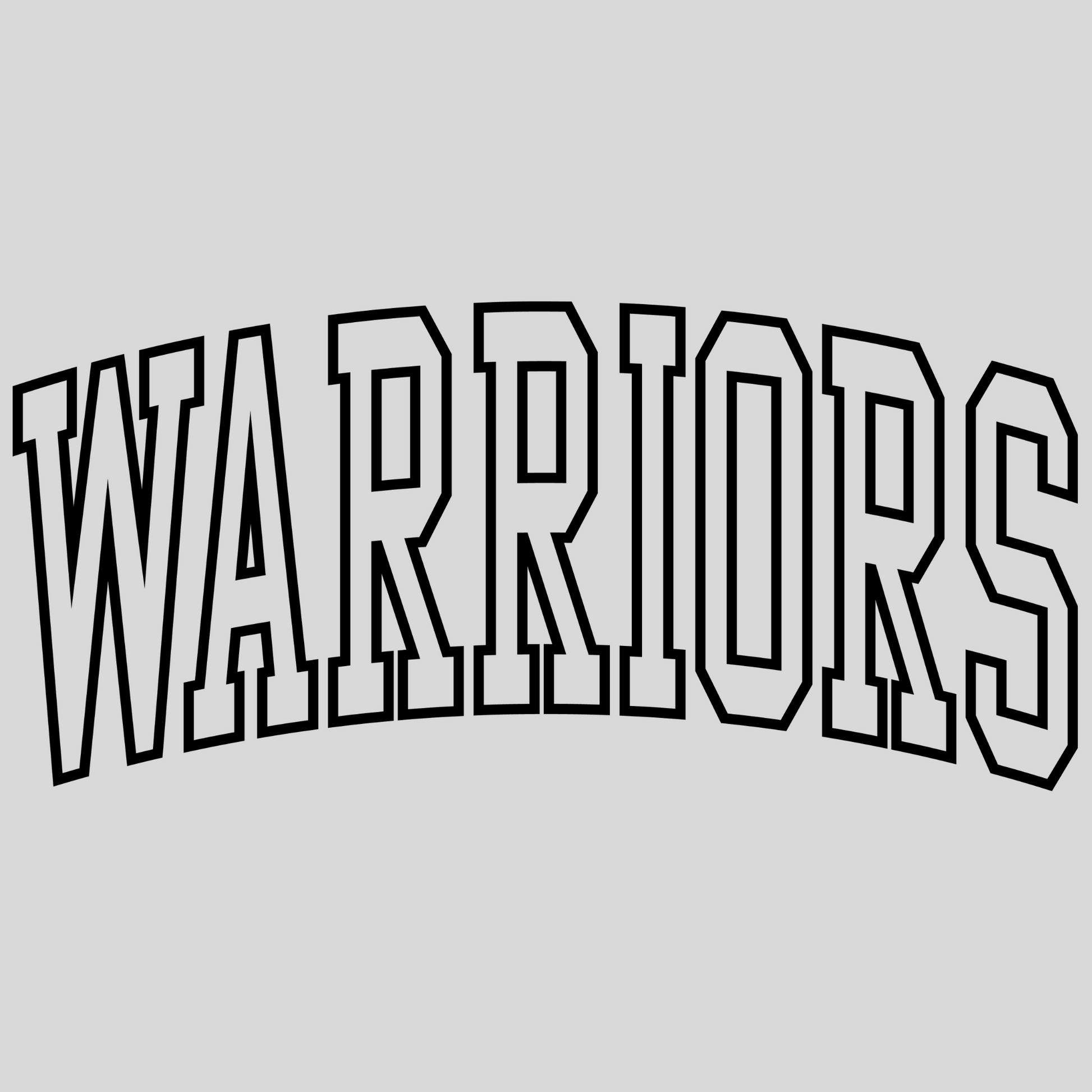 Adult Block Letter Warriors Logo Shirt Order