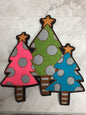 Polka Dot Christmas Tree Chenille Patch