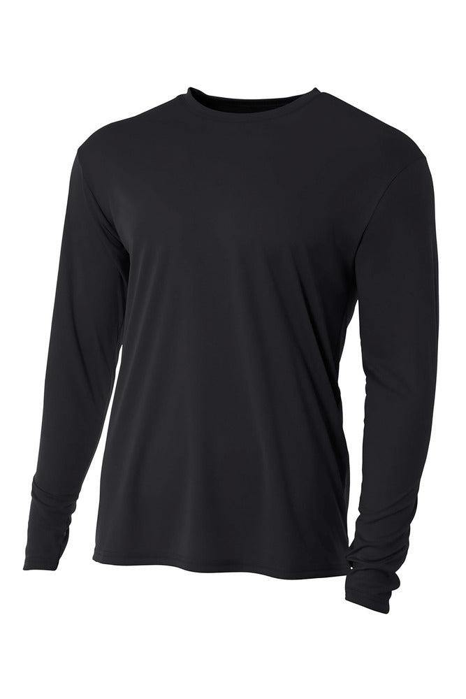 ADULT-A4 Apparel NB3165 Youth Long Sleeve Cooling Polyester Performance Crew Shirt UPF 44+