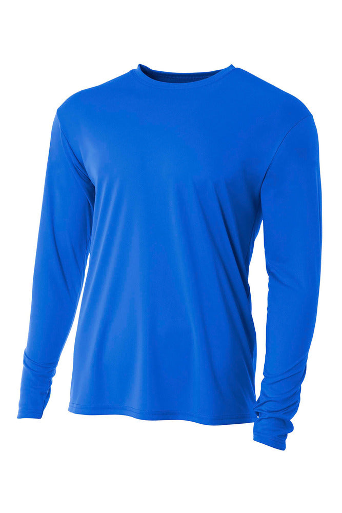 ADULT-A4 Apparel NB3165 Youth Long Sleeve Cooling Polyester Performance Crew Shirt UPF 44+