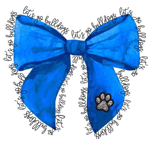 Let’s Go Bulldogs Blue Bow Shirt Order