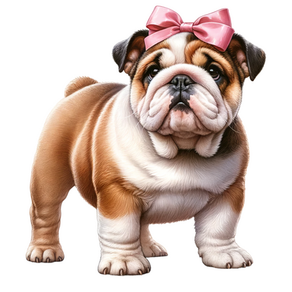 Pink Bow Bulldog Puppy Shirt Order