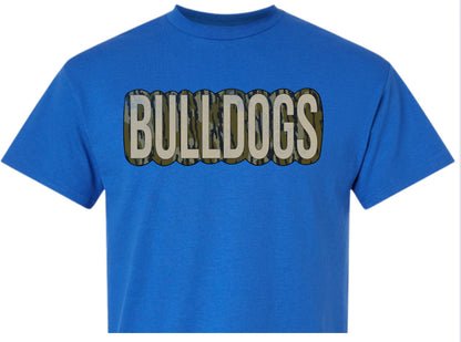 Bottomland Camo Bulldog Word Shirt Order