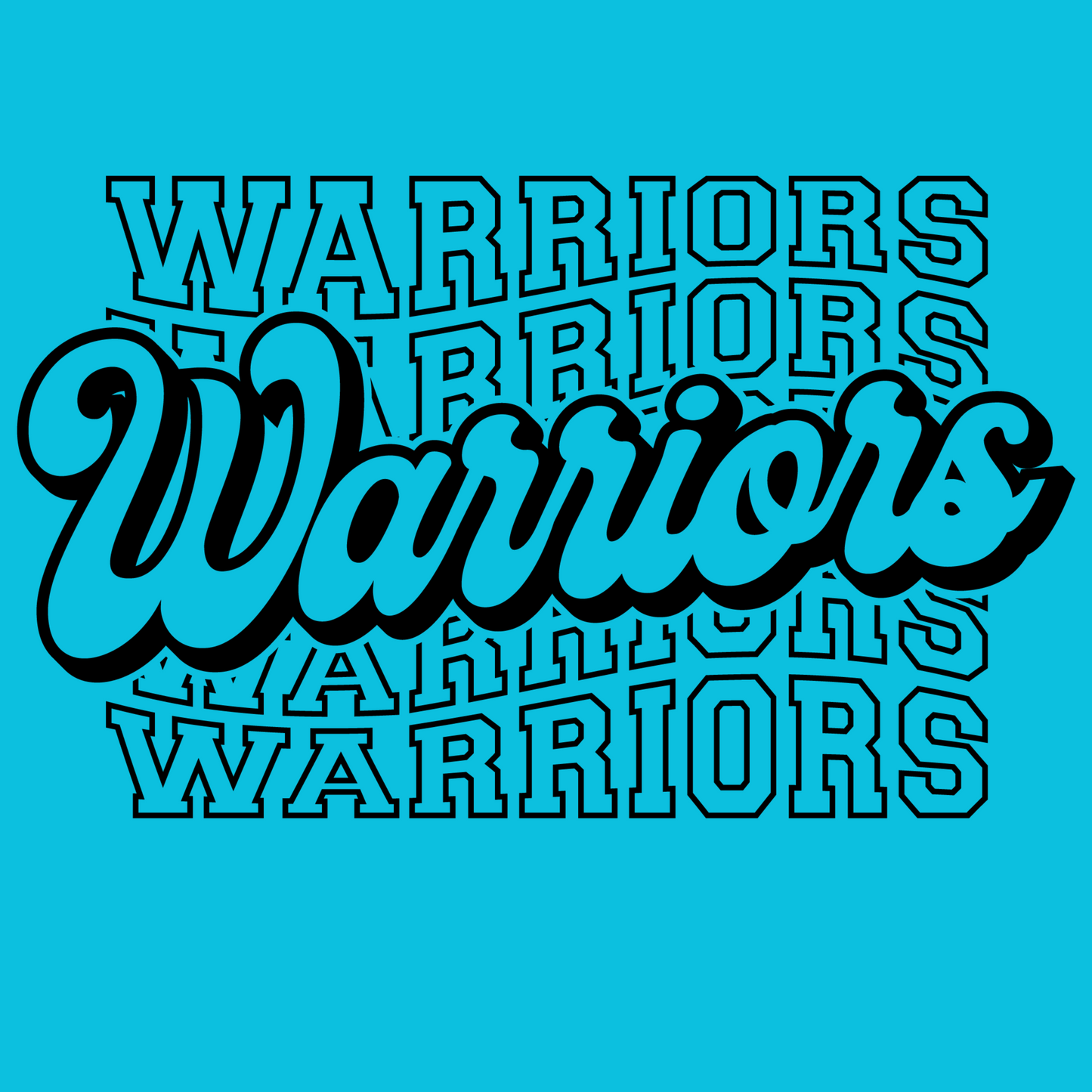 YOUTH Retro outline stacked Warriors Shirt Order