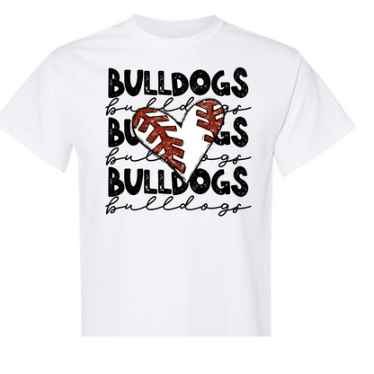 Baseball Heart Bulldogs Shirt Order