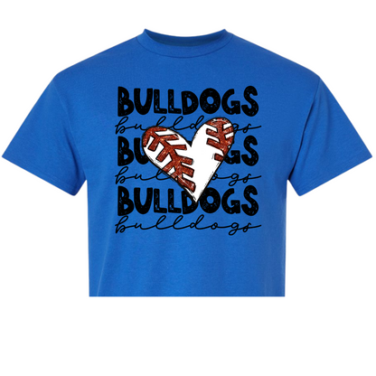 Baseball Heart Bulldogs Shirt Order