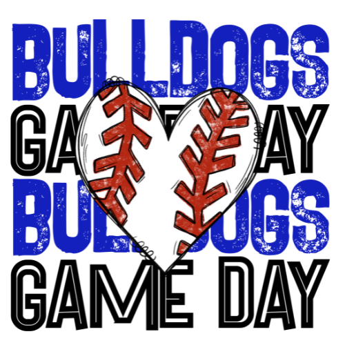 Baseball Heart Game Day Bulldogs Shirt Order