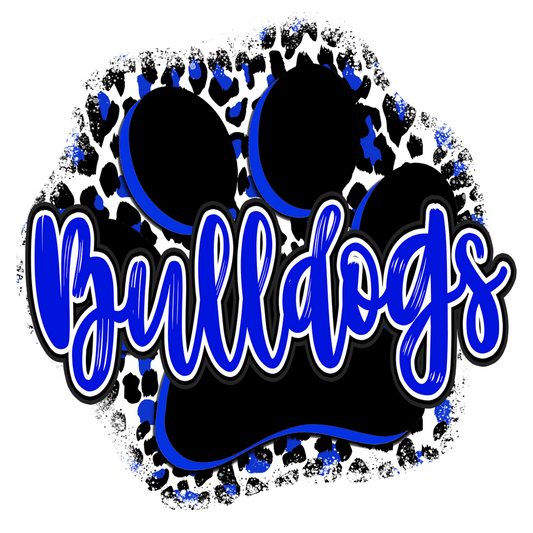 Blue/Black Bulldogs Paw Print Shirt Order