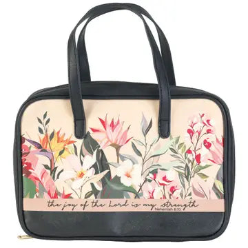 Bible Cover Bc -"the Joy of the Lord" - Floral-Black