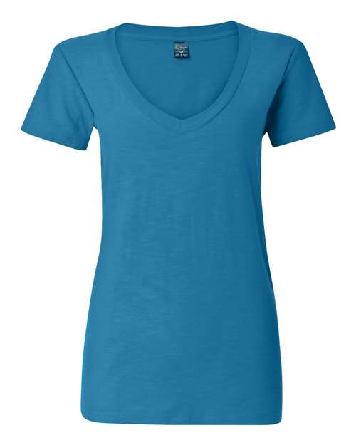 ADULT-J. America - Women's V-Neck Slub T-Shirt - 8169