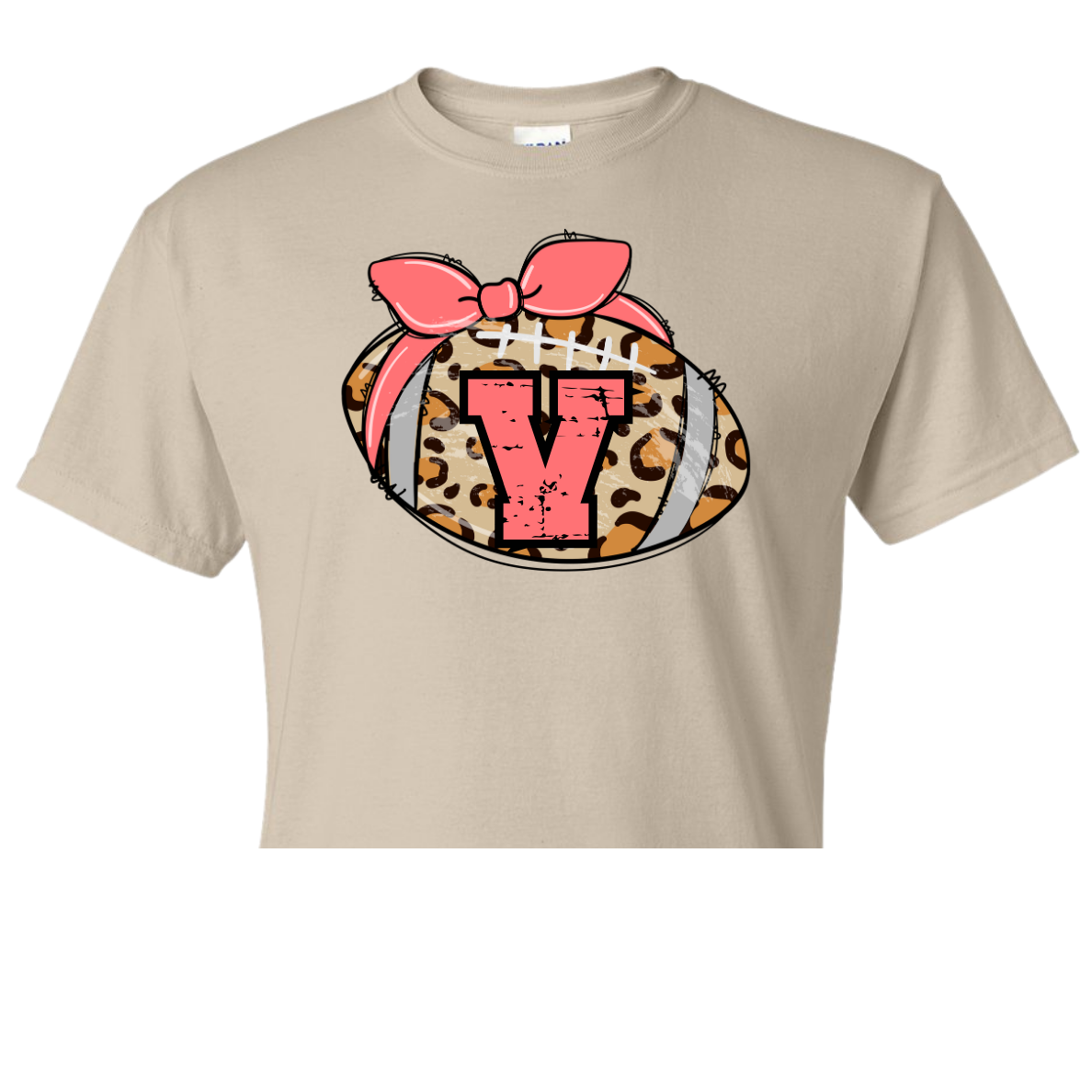 Peach Football Bulldog Bow Shirt Order