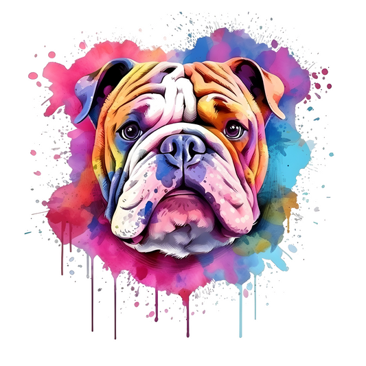 Rainbow Painted Bulldog Head Shirt Order