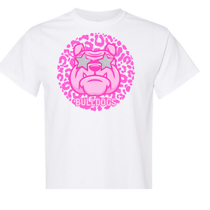 Pink Cheetah Bulldog Head Shirt Order