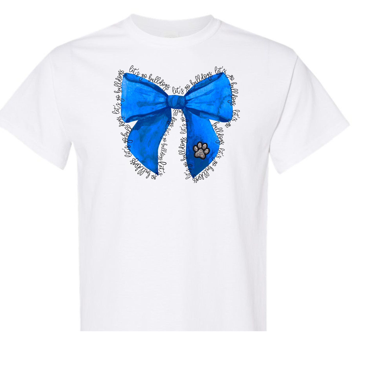 Let’s Go Bulldogs Blue Bow Shirt Order