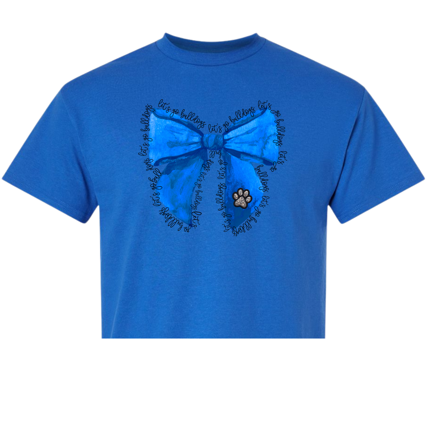 Let’s Go Bulldogs Blue Bow Shirt Order