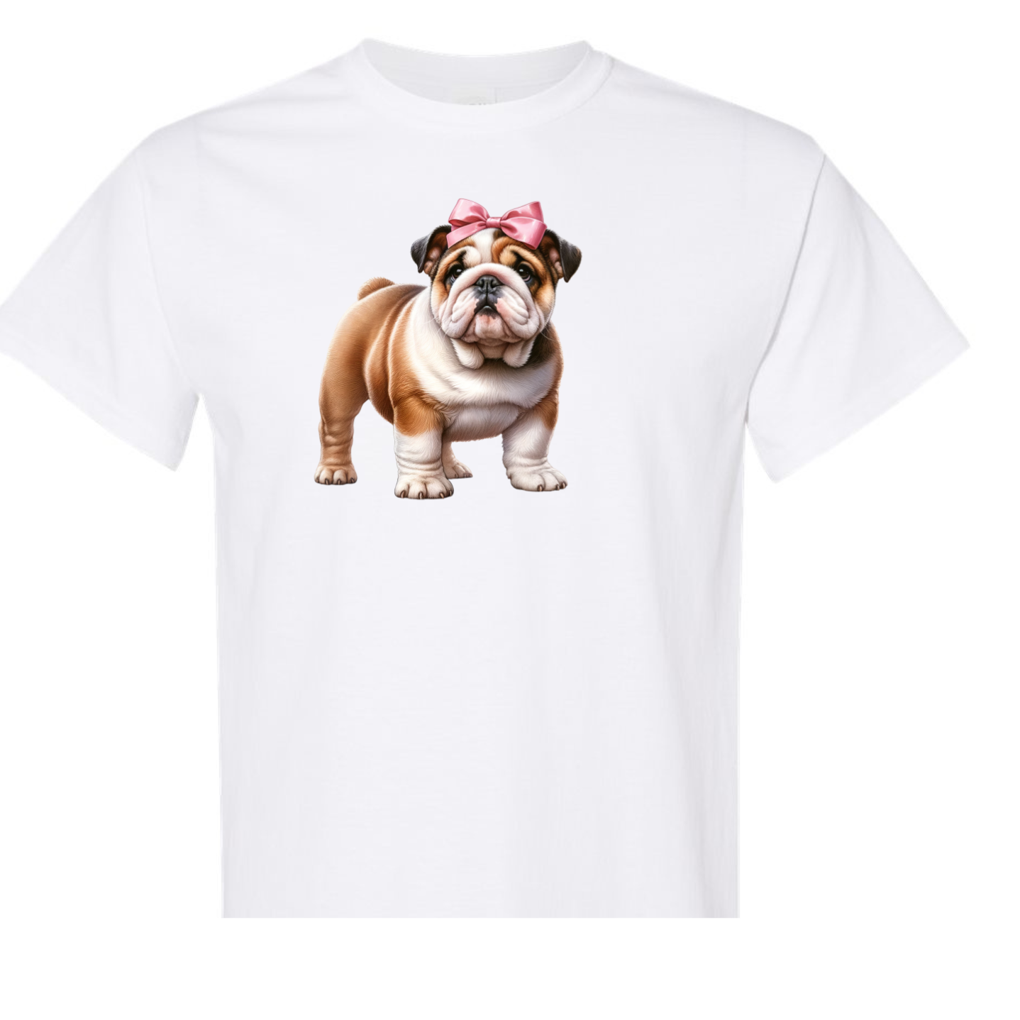 Pink Bow Bulldog Puppy Shirt Order