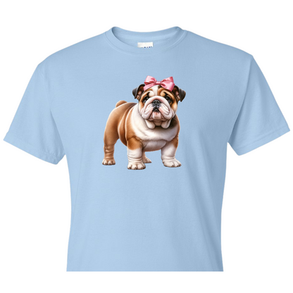 Pink Bow Bulldog Puppy Shirt Order