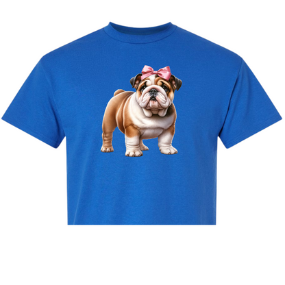 Pink Bow Bulldog Puppy Shirt Order