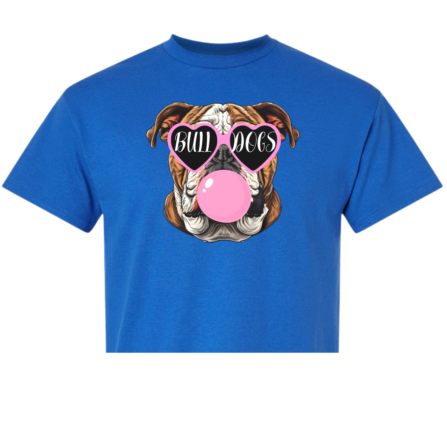 Heart Glasses/Bubble Gum Bulldog Head Shirt Order