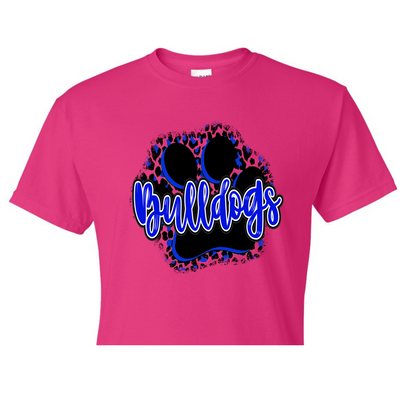 Blue/Black Bulldogs Paw Print Shirt Order