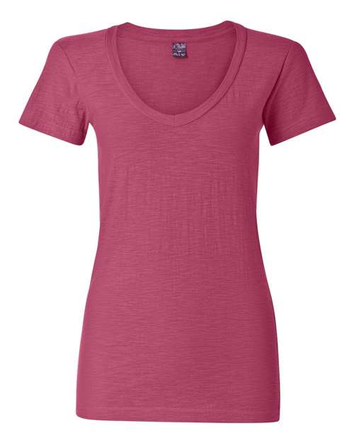 ADULT-J. America - Women's V-Neck Slub T-Shirt - 8169